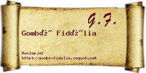 Gombó Fidélia névjegykártya